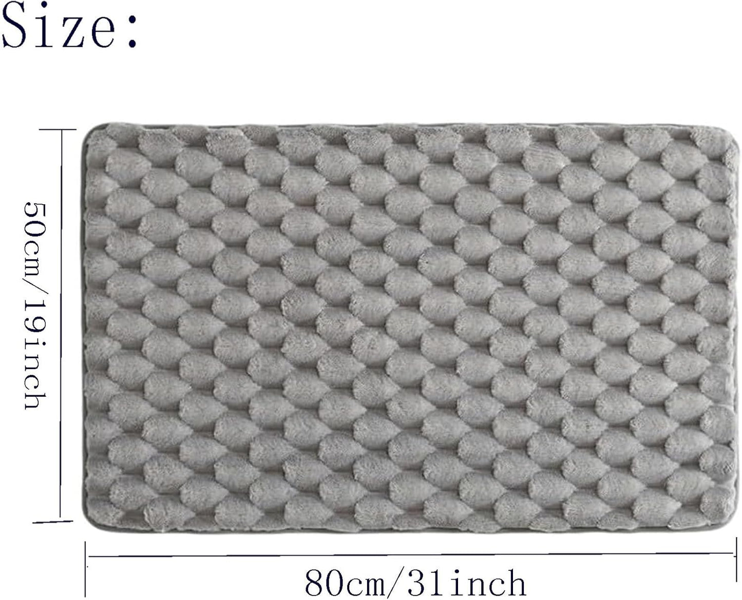 Water-Absorbing Anti-Slip Floor Mat, Geometric Bathroom Anti-Slip Door Foot Mat, Soft and Lightweight Bathroom Floor Mat 19x31 inch - (Pink)