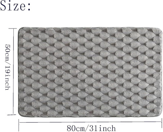 Water-Absorbing Anti-Slip Floor Mat, Geometric Bathroom Anti-Slip Door Foot Mat, Soft and Lightweight Bathroom Floor Mat 19x31 inch - (Pink)