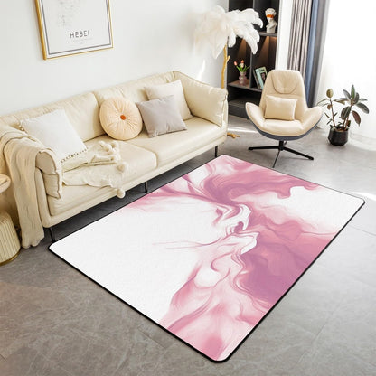 Feelyou Modern Abstract Area Rug 5x7 Polyester Pink Living Room Rugs for Bedroom Abstract Art Decor Carpet Luxury Indoor Floor Mat Soft Non-Slip