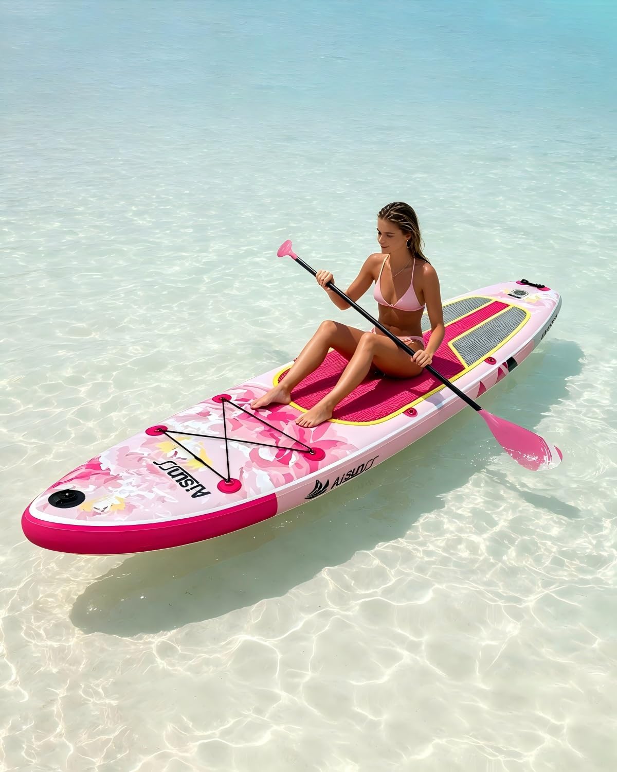 Inflatable Paddle Board for Adult, Paddle Board for All Skill Levels, Wide SUP Board with Primium Accessories Include SUP Carry Bag, Hand Pump, 10L Waterproof Bag