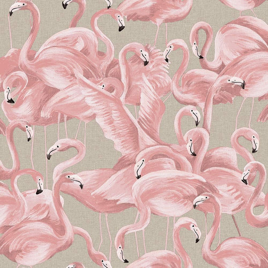 Tempaper Ballerina Pink Flamingo Removable Peel and Stick Wallpaper, 20.5 in X 16.5 ft, Made in the USA