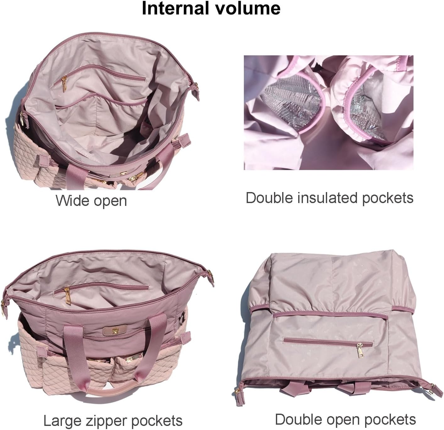 ESVAN Diaper Tote Bag Totepack Backpack 2 in 1 for Women Multifunctional Large Capacity with Insulated Pockets Travel | Multifunctional