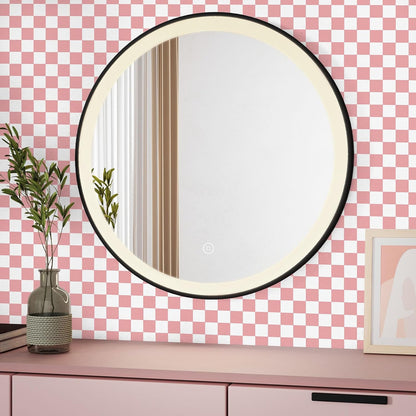 Amiya Checkered Wallpaper Peel and Stick Pink Mosaic Checkerboard Contact Paper 17.3”X120”Modern Self Adhesive Vinyl Removable Wall Paper for Shelf Liner,Classroom,Cabinets,Living Room