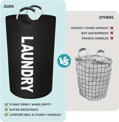 Large Collapsible Laundry Basket with Aluminum Handles, 90L Foldable Tall Clothes Hamper, 2 Pack (pink and red)