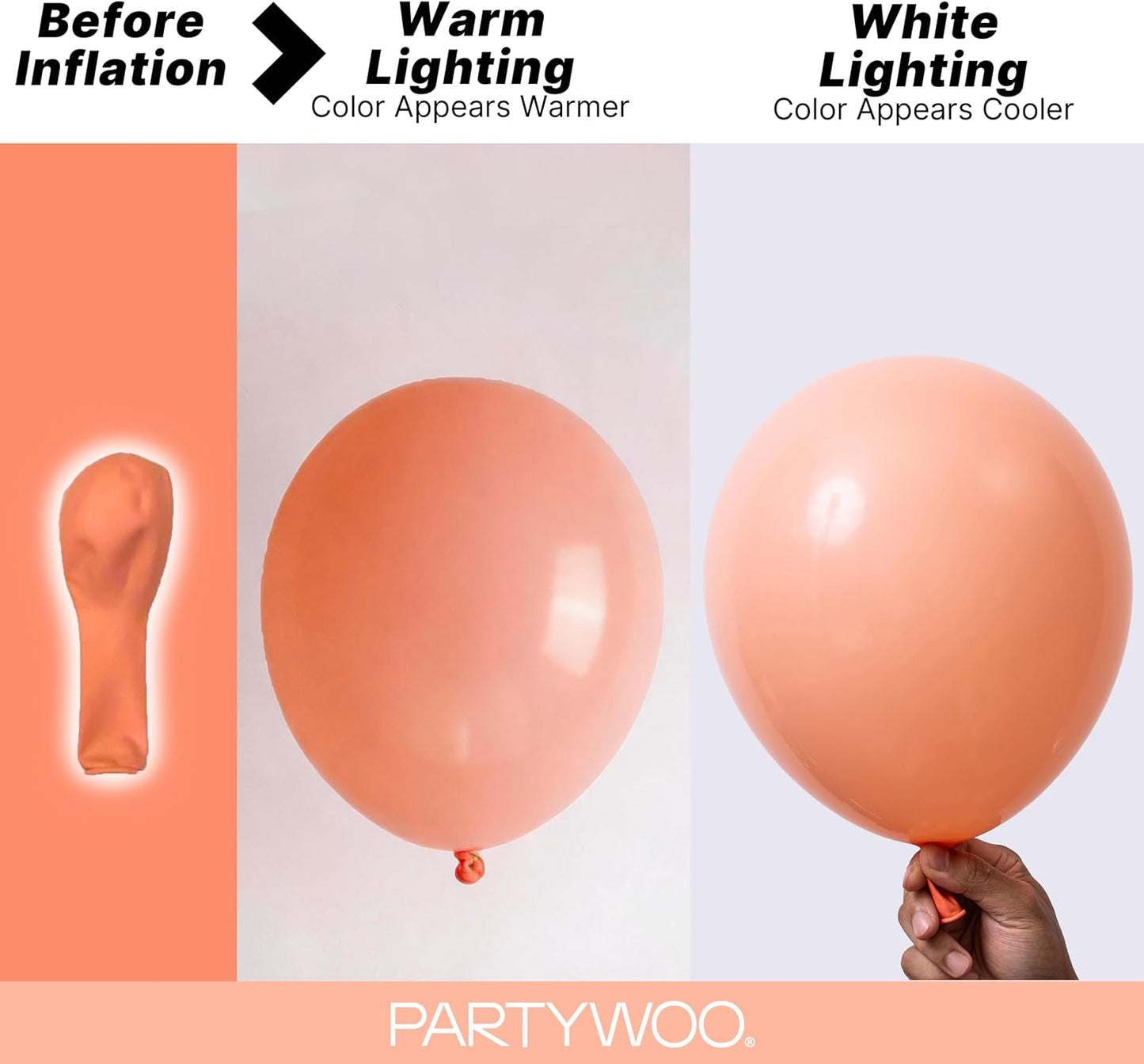 PartyWoo Peach Balloons 140pcs Different Sizes of 18 12 10 5 Inch Light Orange Blush Pink Latex Balloon Arch Kit for Wedding Bridal Shower Baby Shower Birthday Party Decorations Orange-Y21