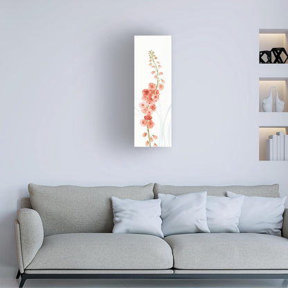 Wrapped Canvas Wall Art - Lisa Audit 'Rainbow Seeds Flowers VII Coral' Wall Art for Living Room, Bedroom, or Office Décor - 8x24