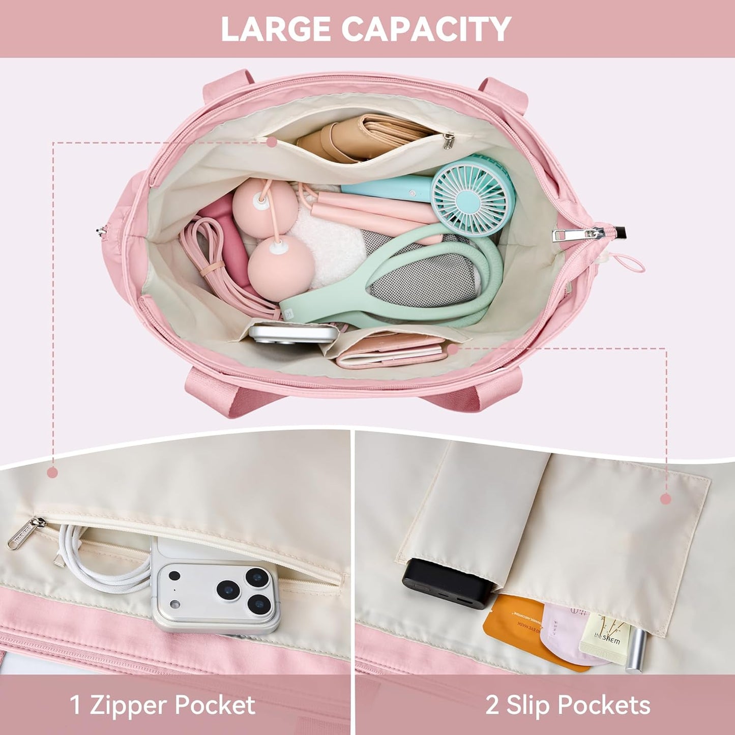 WLLWOO Gym Tote Bag Thick Yoga Mat Bag with Breathable Mesh Holder Carryall Waterproof Wet Pocket for Pilates Travel Beach Workout Women
