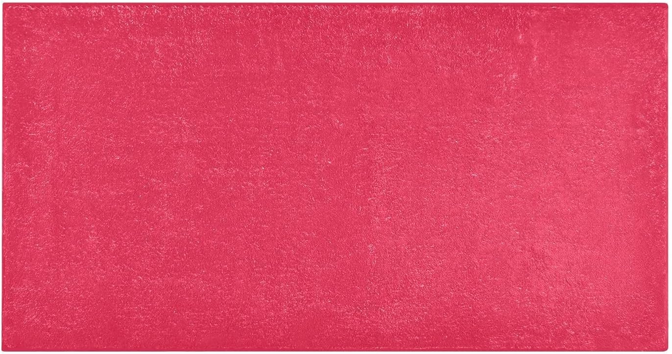 Pink Solid Color Bath Mat 39x20 Inch, Soft Absorbent Plush Rug, Non-Slip Washable Floor Mat for Bathroom Bedroom Kitchen Entryway Carpet