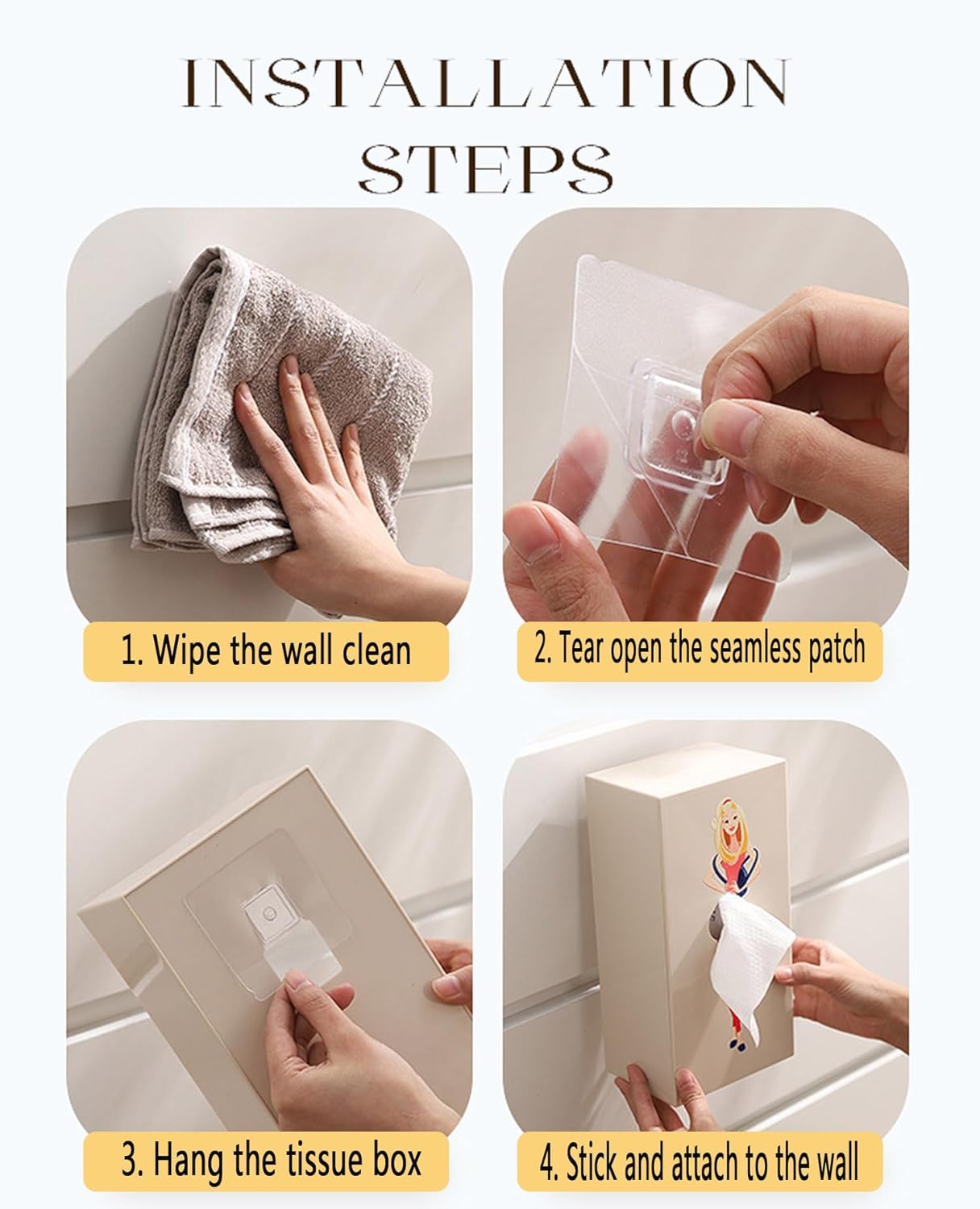 Cartoon Girl Tissue Box, Cute Lady Skirt Tissue Box Cover, Creative Tissue Holder Facial Tissues Dispenser for House Bathroom Living Room Bedroom Office (Pink)