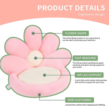 Ditucu Flower Shape Chair Pillow Cute Seat Cushion 19 inch Comfy Lazy Sofa Floor Pillows Dorm Seating for Bedroom Decor Pink