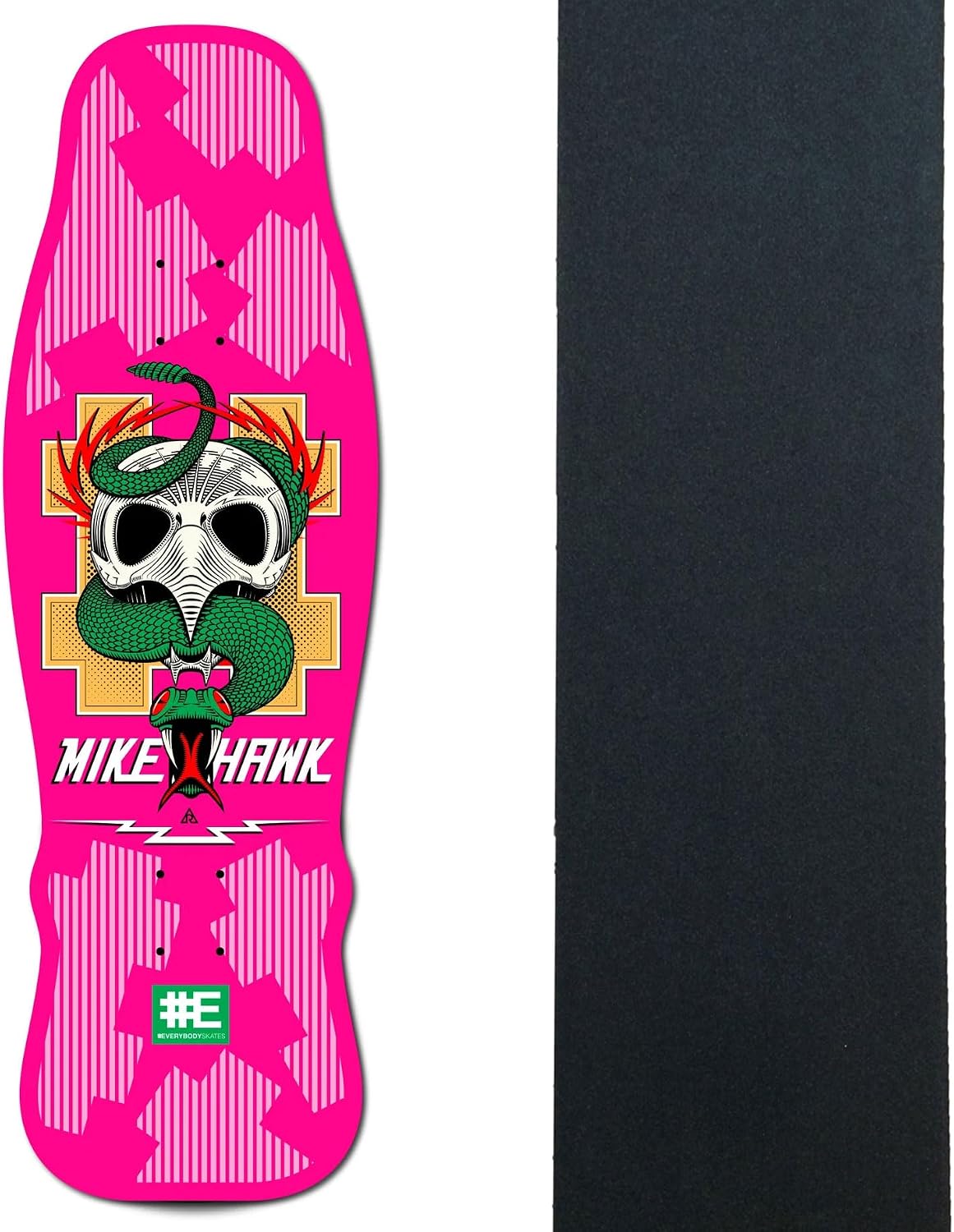 Everybody Skates Skateboard Deck Mike Hawk Standard Pink 10" x 32" with Grip