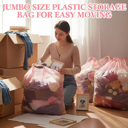Qilery 120 Pcs Extra Large Pink T- Shirt Bags Bulk 36" x 8" x 24" Jumbo Size Plastic Shopping Grocery Retail Trash Bags with Handle for Business, Retails, Restaurant, Grocery, Take Out, Supermarket