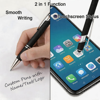 Personalized Pens with Name Text Logo Custom Ballpoint Pen for Business Office Events with Stylus for Touchscreen 50 Pcs Peach