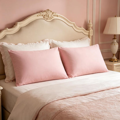Mohap Zipper Pillowcase 2 Pieces Brushed Microfiber 1800 Hotel Quality Super Soft Pillow Cover No Shrinkage No Fade Pillow Protectors - Pink, Queen
