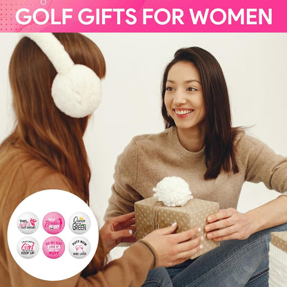 13 Pcs Golf Gifts for Women, Pink Funny Golf Balls for Women with Tees and Gift Box, Golfing Lovers Golfers Balls, Birthday Festival Gifts for Golfers Friend Mom Coworker Employee