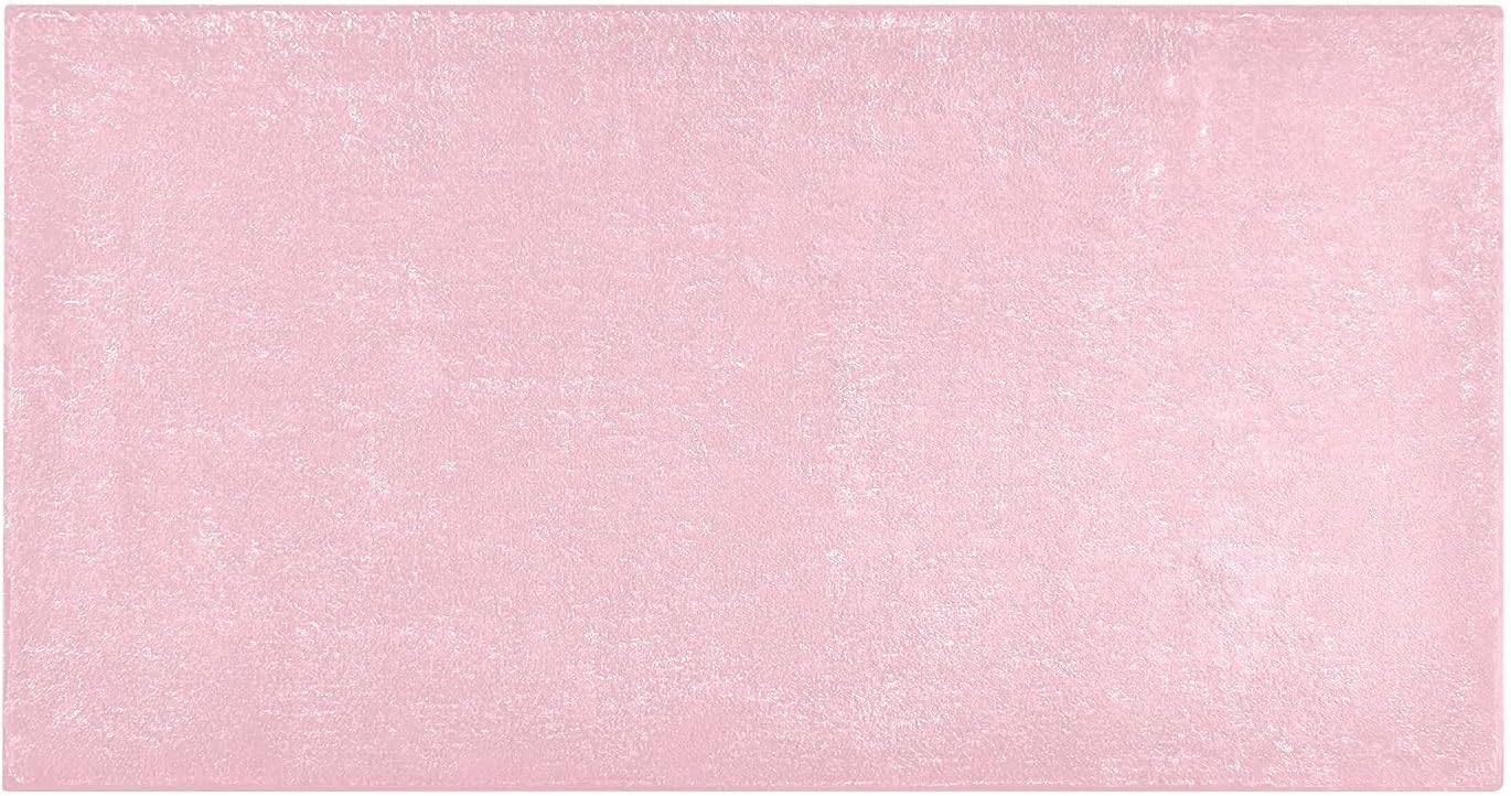 Pink Solid Color Bath Mat 39x20 Inch, Soft Absorbent Plush Rug, Non-Slip Washable Floor Mat for Bathroom Bedroom Kitchen Entryway Carpet