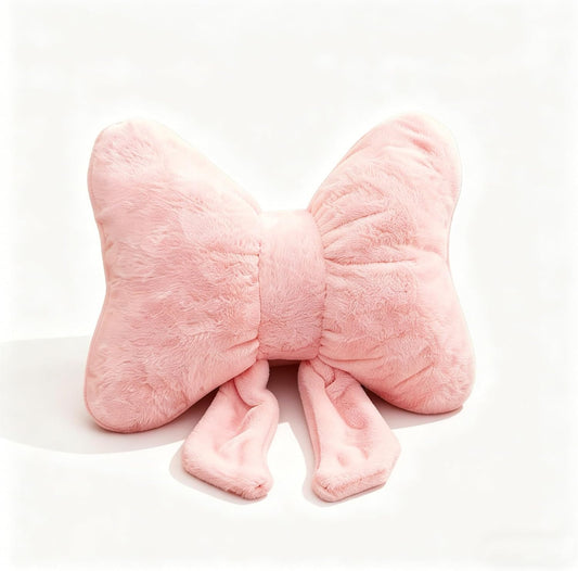 Pink Bow Pillow, Throw Pillows Soft Bow Decorative Pillows, Decorative Cute Pillows for Bed Sofa Couch Home Decor, 12 * 9inch
