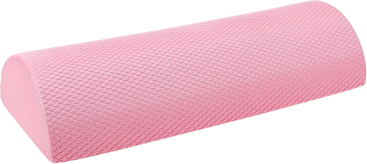 Happyyami Back Cracking Device and Muscle Massage Roller, Lightweight 30x6.3cm Foam Balance Equipment for Pilates and Yoga, Pink Lumbar Support for Muscle Relaxation and Posture Improvement