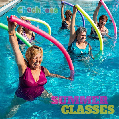 Chochkees Floating Pool Noodles Foam Tube 2-Pack, Thick Hollow Noodles for Floating in The Swimming Pool, 52" Inches Long