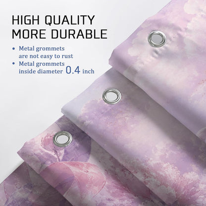 Peony Shower Curtain, Romantic Elegant Ribbon Swan Spring Peach Waterproof Fabric Toile Cloth Shower Curtains for Bathroom Toile Guest Room Decor 72x72 Inch