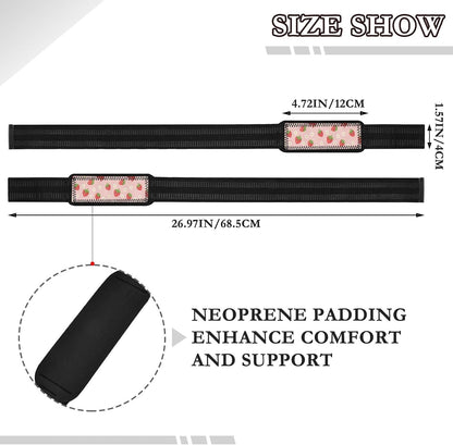 Cute Strawberries Bows Pink Pattern Lifting Wrist Straps for Weightlifting Powerlifting Anti Slip Deadlift Straps with Neoprene Padding Hand Grip Wraps for Strength Training Bodybuilding Workout Gym