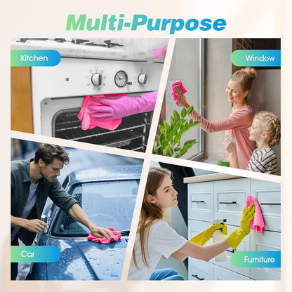 HOMEXCEL Pink Microfiber Cleaning Cloth, 24 Pack Absorbent Cleaning Rags, Lint-Free, Streak-Free Cleaning Towels for Car Kitchen House, 12"X11"