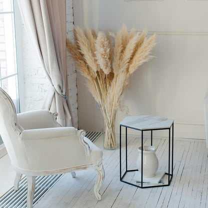 PATIKIL 37.8in Tall Pampas Grass Decor, 7pcs Large Artificial Pampas Grass Bulk Long Fluffy Faux Pampas Grass Dried for Home Boho Decor Vase Wedding Wall Ground, Pink