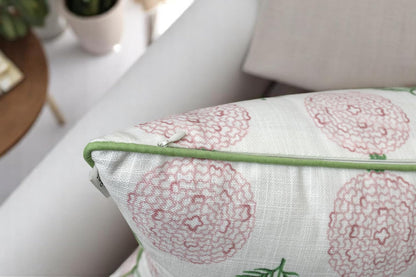 Blush Pink Botanical Print Throw Pillow Cover - 20x20 Inch Cotton Blend - Konkan Floral