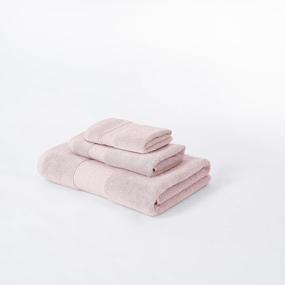 Modern Threads Allie 6-Piece 100% Cotton Towel Set – Jacquard Floral Border – Includes 2 Bath Towels, 2 Hand Towels, 2 Washcloths – Absorbent, Quick Dry, Soft & Durable – Blush Pink