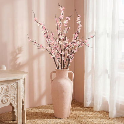 38'' Artificial Cherry Blossom Branches 4PCS Pink Cherry Blossom Branches with Long Stems Faux Silk Flowers for Vase Spring Wedding Home Office Bedroom Party Table Centerpieces Decor (Pink)