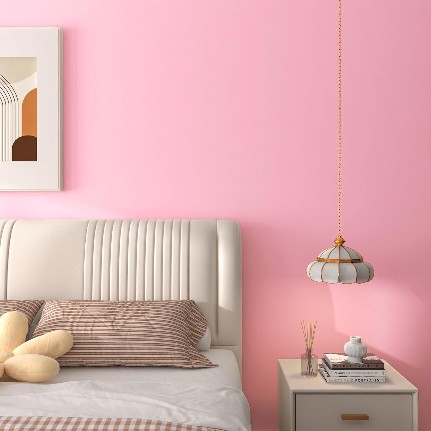 FunStick Cute Pink Wallpaper Peel and Stick Waterproof Light Pink Contact Paper Peel and Stick for Cabinets Classroom Desk Self Adhesive Wall Paper for Girls Bedroom Bathroom Walls Shelves 15.8"x78.8"