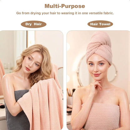 2 Pack Bath Towel Set, Bigger Size Waffle Bath Towel Set, Super Soft Highly Absorbent, Sturdy Quick Drying Towels for Bathroom, Gym, SPA, Yoga (2 Piece 27" x 55", 2 LightPink)