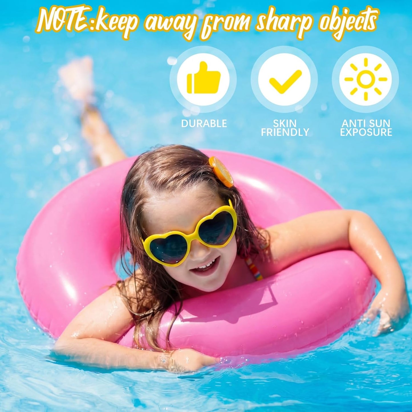 JellyArch 6 Pcs Inflatable Pool Floats 24 Inches Swim Tube Bulk Swimming Ring Pool Floaties for Beach Party Decorations Women and Men River Lake Summer Vacation Holiday (Rose Pink)