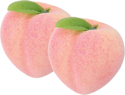 PATIKIL 2 Pcs Artificial Peach, Foam Simulation Fake Peach Lifelike Realistic Faux Fake Fruit Model for Home Kitchen Party Decoration, Photography Props