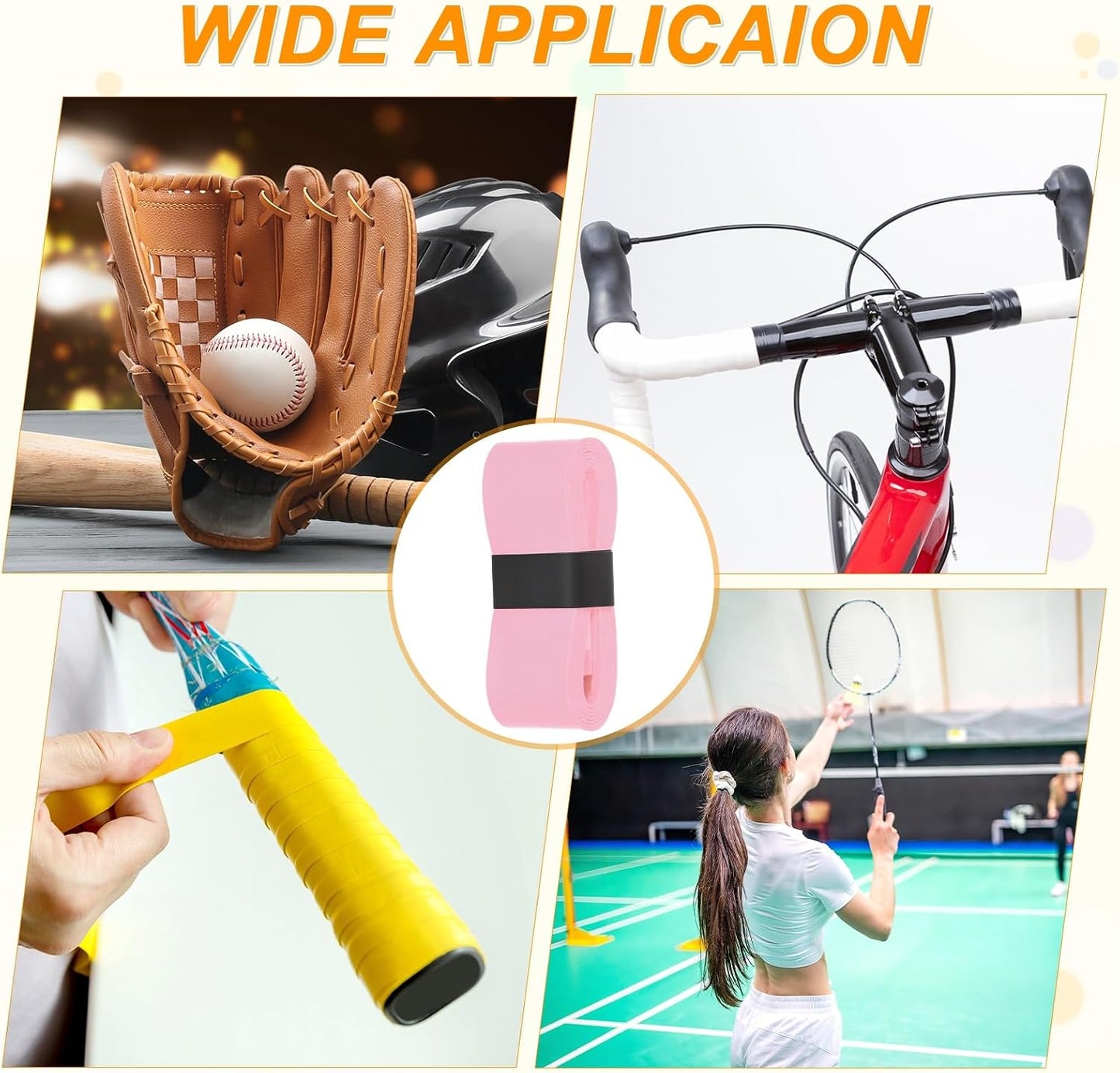 M METERXITY Tennis Racket Grip Tape PU Tennis Overgrip Grip Tapes Anti-Slip Sweat Absorbent for Pickleball/Racquetball/Baseball