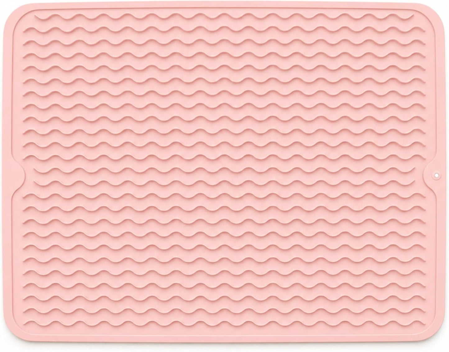 Silicone Drying Mat 16 × 12 – Pink Rose Non-Slip Sink Mat for Kitchen Counter, Heat-Resistant Food-Grade Dish Pad, Easy-Clean Multipurpose Drawer Liner (Pink Rose, 16" x 12")