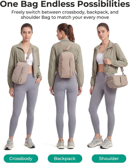 BAGSMART Small Sling Bag for Women, Fast Track Crossbody Bag Mini Backpack purse for Daily Travel Gym