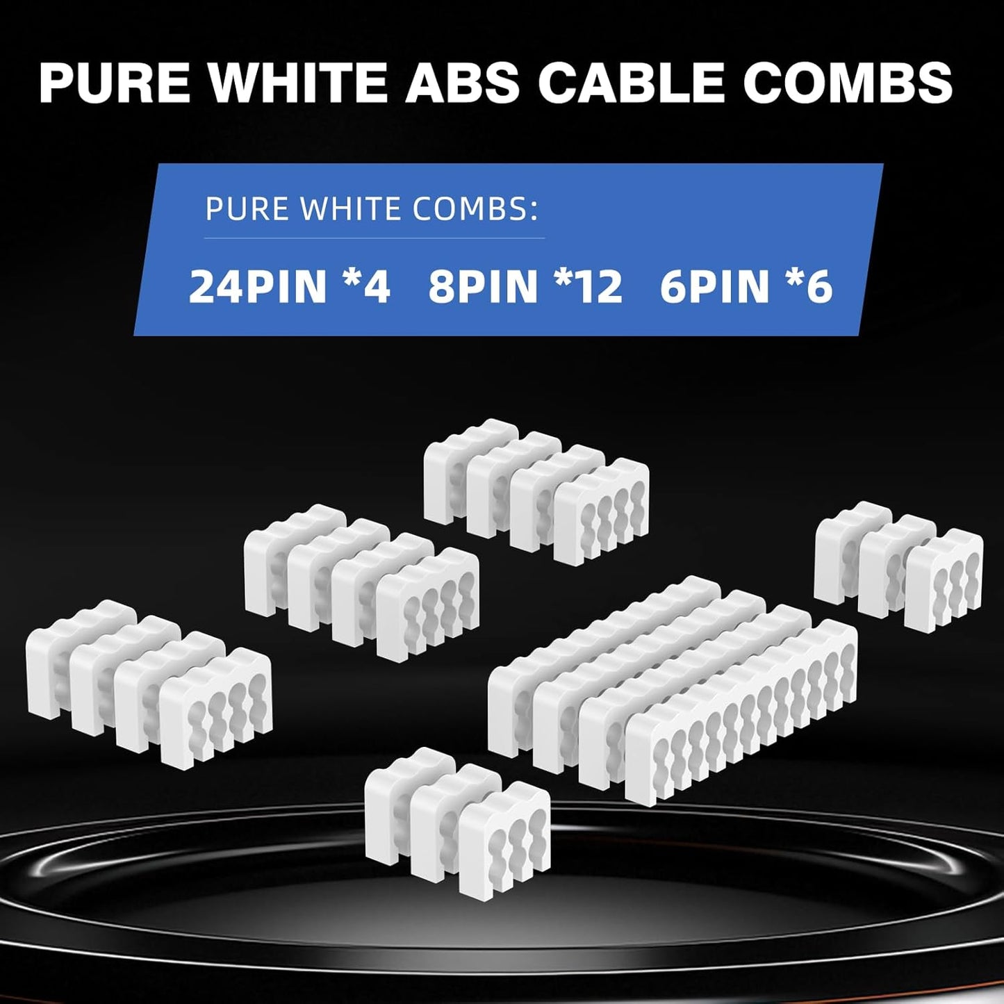 16AWG PSU Cable Extension Kit With Cable Combs,1x24pin ATX/1x8pin(4+4) EPS/2x8pin(6+2) PCIE Extension Cable,Cable Extension PC Sleeved Cables 30cm Length,Power Supply Extension Cable Kit(Pink/White)