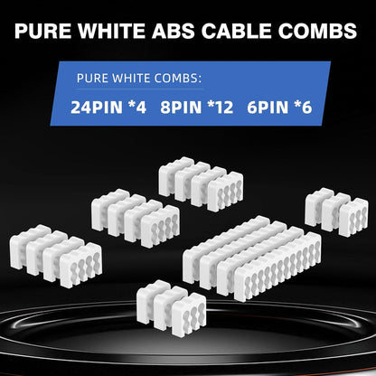 16AWG PSU Cable Extension Kit With Cable Combs,1x24pin ATX/1x8pin(4+4) EPS/2x8pin(6+2) PCIE Extension Cable,Cable Extension PC Sleeved Cables 30cm Length,Power Supply Extension Cable Kit(Pink/White)