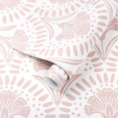 Timeet 17.7 in × 78.7 in Boho Peel and Stick Wallpaper Pink Floral Contact Paper White Pink Flower Wallpaper Removable Self Adhesive for Cabinet Bathroom Waterproof