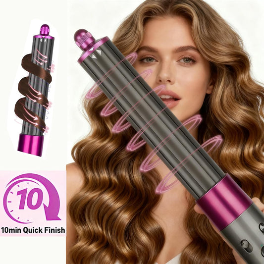 40mm/1.6" Long Barrel Attachment for Dyson Airwrap Compatible - Adjustable Bidirectional Curling, Heat-Resistant Material, Instant Use for Voluminous (Curling Iron Pink 40mm)