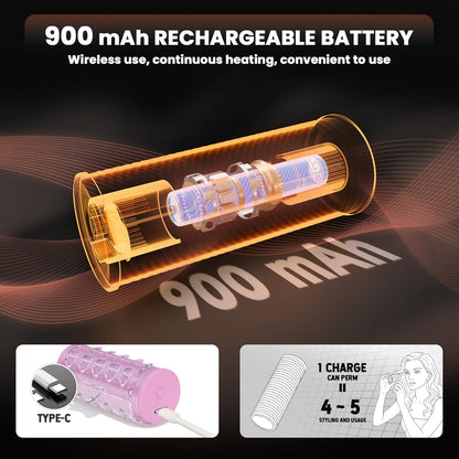 Rechargeable Electric Hair Rollers, 2pcs Mini USB Heated Bangs Roller Set, Portable Bangs Curler for Hair Styling Tool, Cordless Heated Hair Curler with Auto Shutoff, Bangs Hot Roller DIY Hairstyles