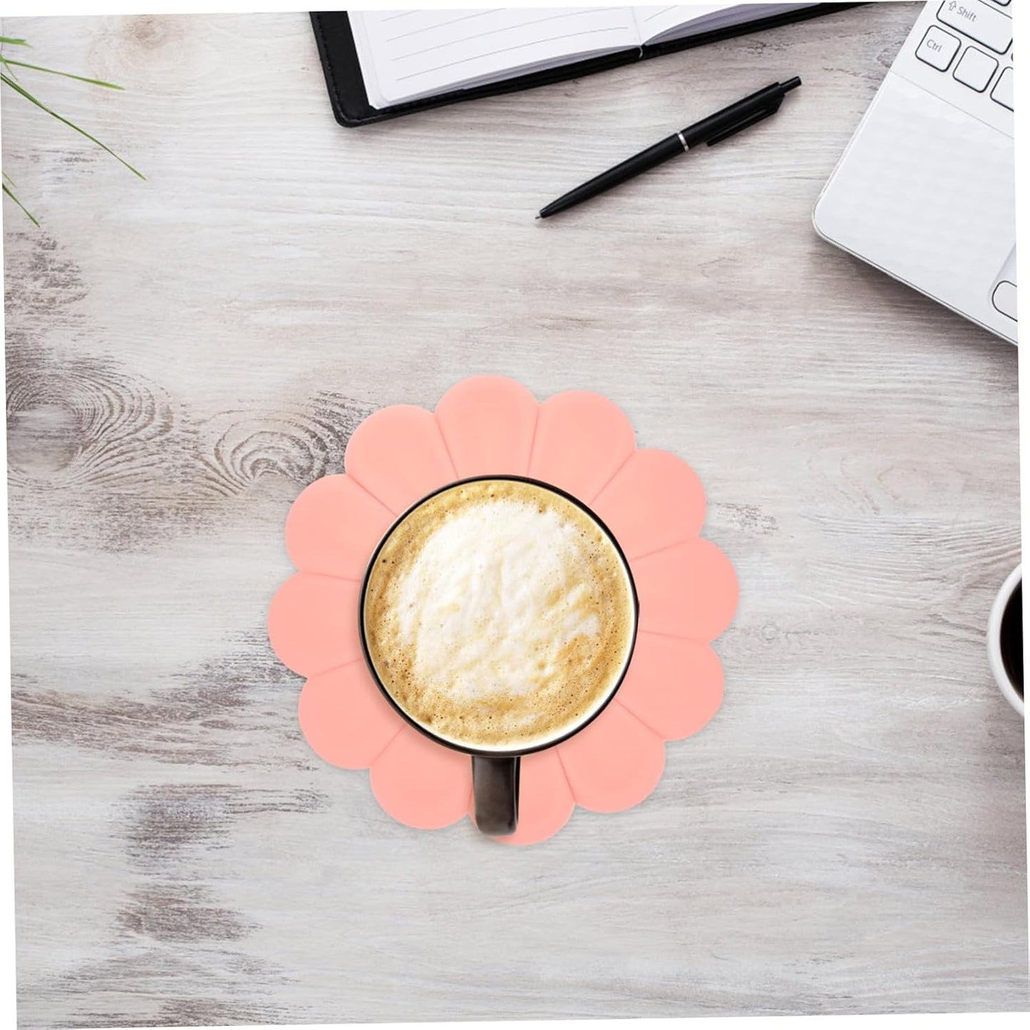 Hemobllo Heat Resistant Flower Shaped Silicone Mat Hot Pad for Kitchen Table Protection Lightweight Pot Holder Coaster Machine Washable Dish Drying Mat in Peach Pink