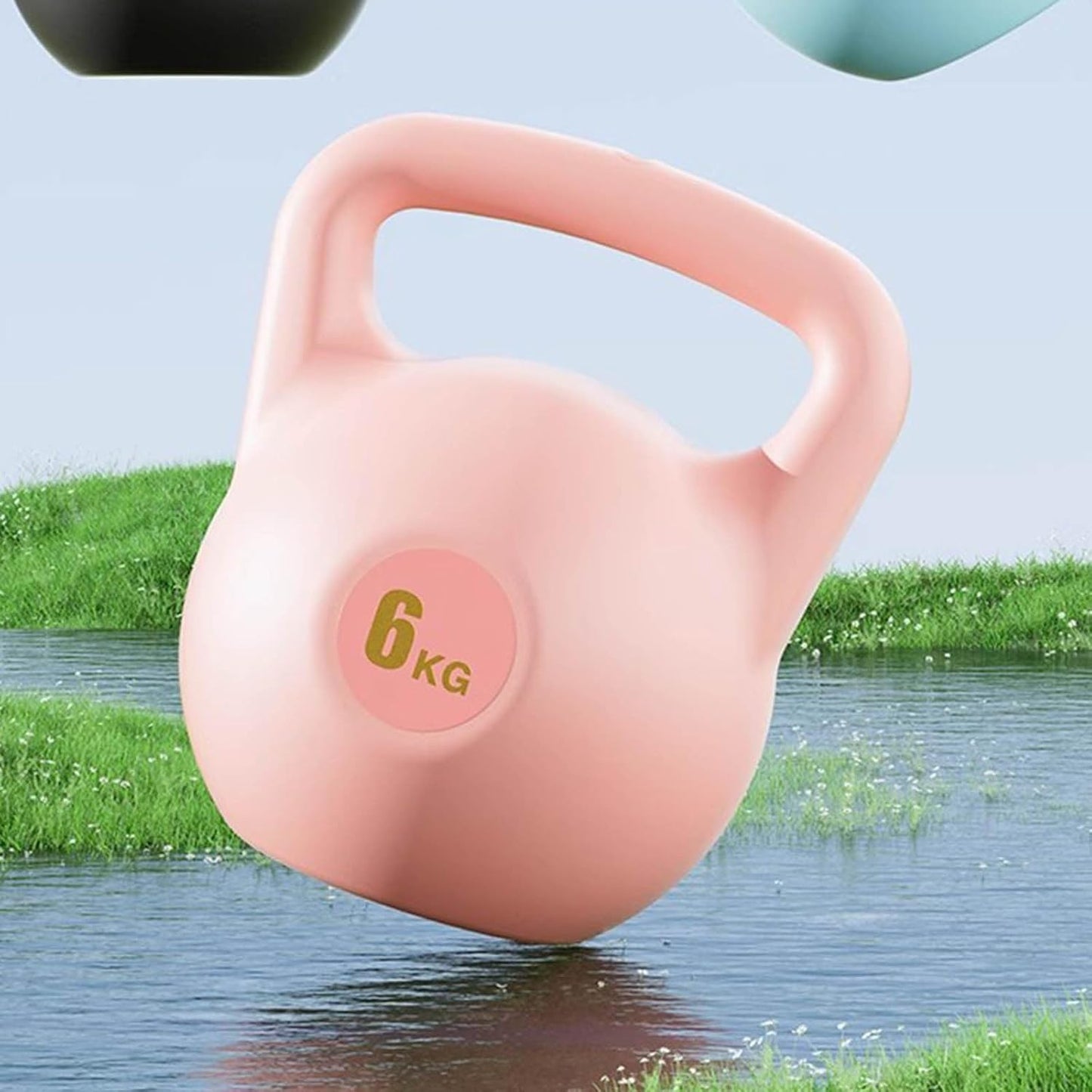 Water Filled Kettlebell, 6kg Adjustable Soft PE Kettle Bell with Ergonomic Non-Slip Handle, Portable Fillable Weight for Home Gym Strength Training Travel Yoga Fitness