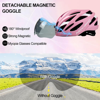 AIDY-PRO Kids Bike Helmet Boys Bike Helmet with Goggles, Adjustable Youth Bikes Helmets, Bicycle Cycling Roller Skating Skateboard Helmet for Boys Girls