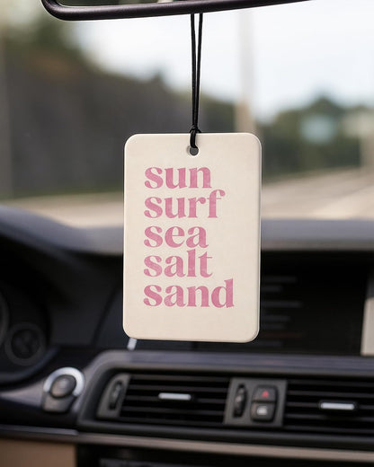 Pink Coastal Beach Car Air Freshener 4 Pcs Coconut Scented, Preppy Palm Tree Sunglasses Car Accessories Mirror Decor for Women, Girly Beachy Hanging Air Freshener for Cars Closet Drawer Books