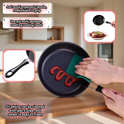 4.7 Inch Mini Non-Stick Skillet - 5-Layer Coating, Dishwasher Safe, Induction & Gas Compatible - Perfect for Camping, RV, Omelets, Pancakes & Healthy Cooking (Pink)