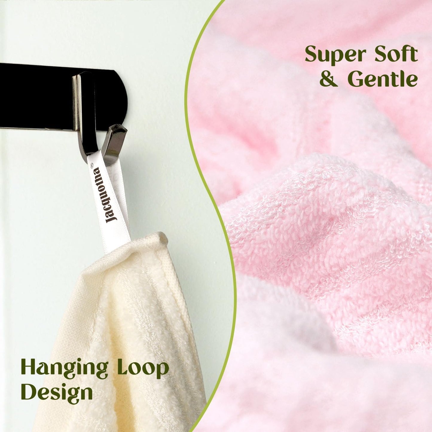 Jacquotha Bathroom Washcloths Face Towels 4-Piece, Floral Embroidered, Cotton, Pink & Cream 13” x 13"