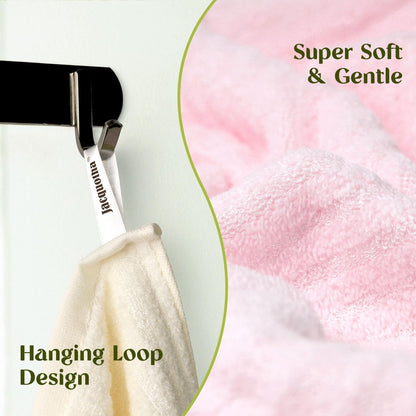 Jacquotha Bathroom Washcloths Face Towels 4-Piece, Floral Embroidered, Cotton, Pink & Cream 13” x 13"