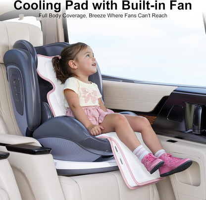 AMACOOL Baby Stroller Cooling Pad, 3D Breathable Carseat Cooling Pad with 2 Built-in Blower, Max 10H Ventilation 3 Speeds 10000mAh Rechargeable Cooling Mat Liner for Toddler Baby Summer Essentials